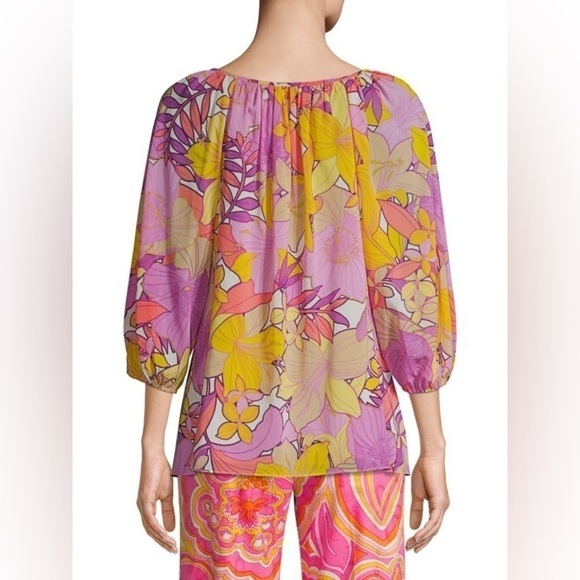 Trina Turk Abree Silk Top Medium - Picture 7 of 13